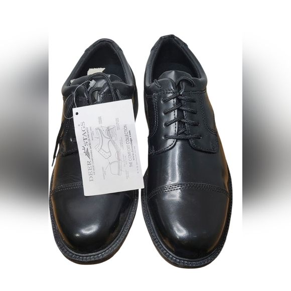 Deer Stags Other - Deer Stags Black Oxfords Polished Leather Cap-Toe